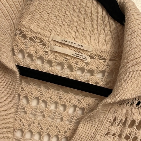Anthropologie Open Stitch Polo Pullover Sweater - Picture 7 of 14